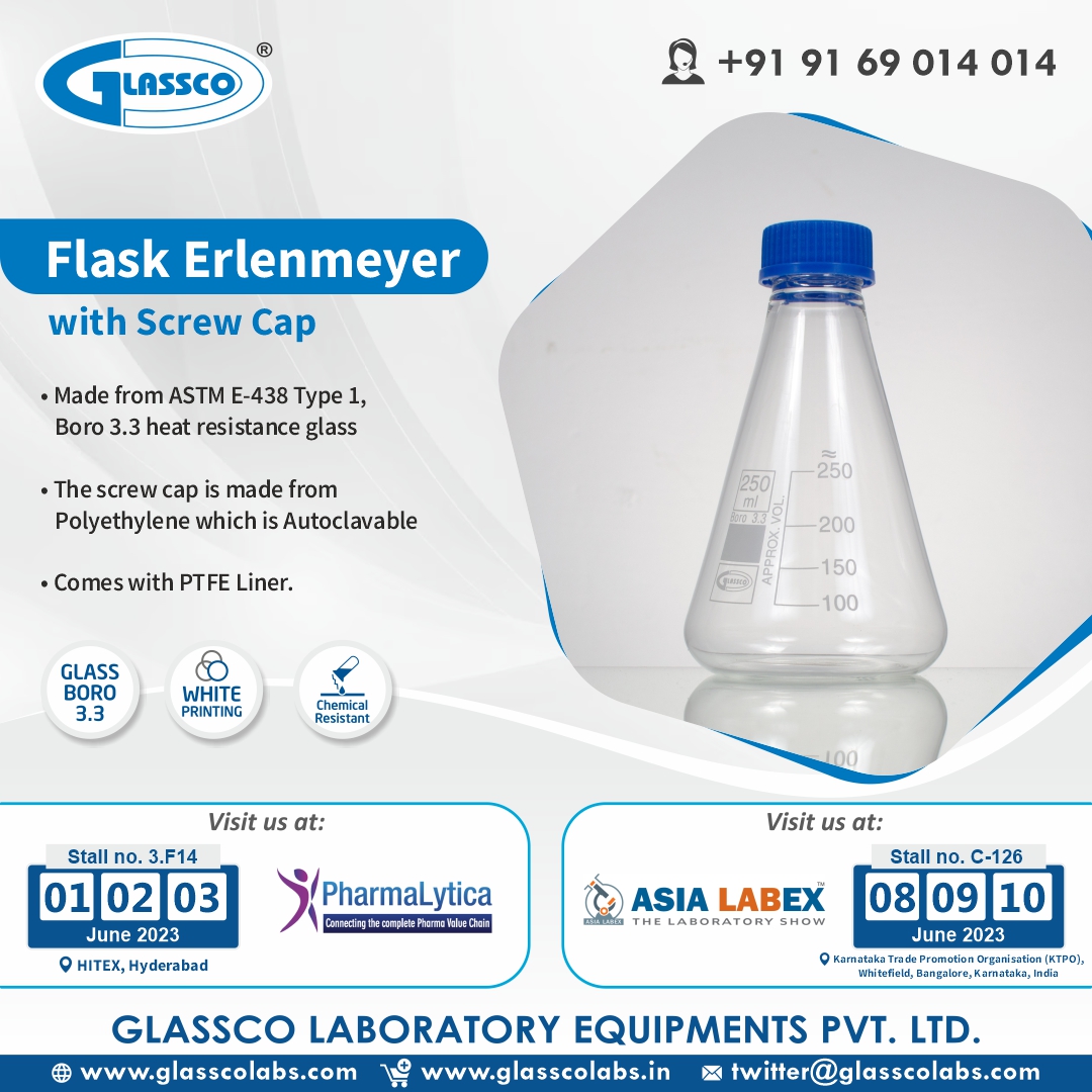 GLASSCOLABS's tweet image. Introducing the perfect flask for all your scientific adventures! Our Erlenmeyer flask with screw cap combines functionality and convenience. 🔬 

#boroglass #chemistry #chemical #laboratory #LabFlask #ScientificSolutions #FlaskPerfection #LabEssentials #LabLife