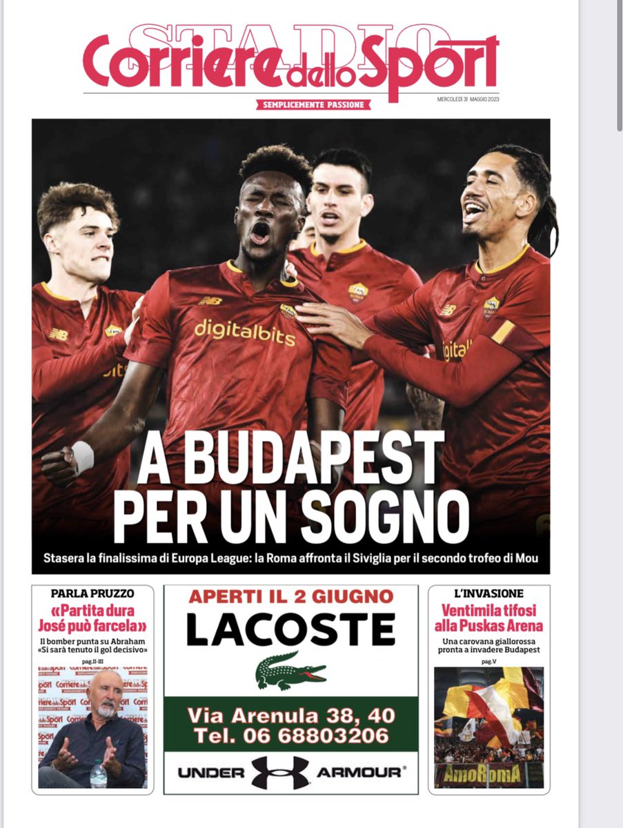 Un altro intenso lavoro per un inserto densissimo all’interno del #CorrieredelloSport: io intervisto #RobertoPruzzo e parlo di #Dybala, poi i pezzi di <a href="/ValeriaBiotti/">Valeria Biotti</a> , <a href="/PValenti2/">Paolo Valenti</a> , Alessandro Ruta, Simone Pieretti, Giuseppe Rossi, Marco Ercole. #SivigliaRoma