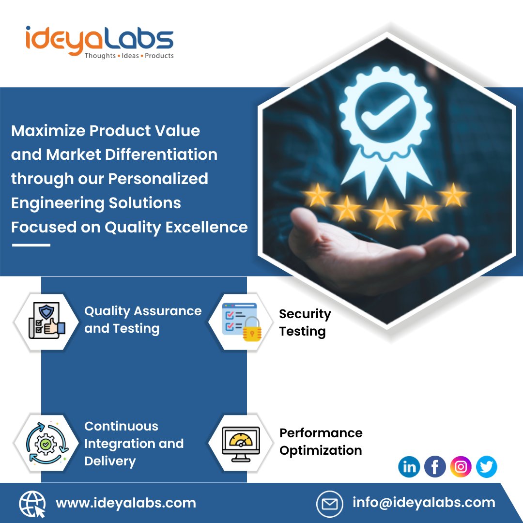 We specialize in enhancing usability and user experience, optimizing processes and quality management, ensuring compliance and regulatory adherence, facilitating agile transformation, and providing customized support.

#ideyaLabs #quality #agile #transformation #engineering