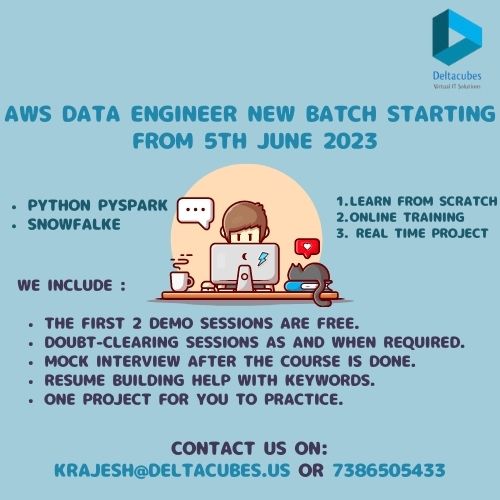 DeltaCubesTech1's tweet image. #awsdataengineer #newbatch #5thjune2023 #deltacubestechnology