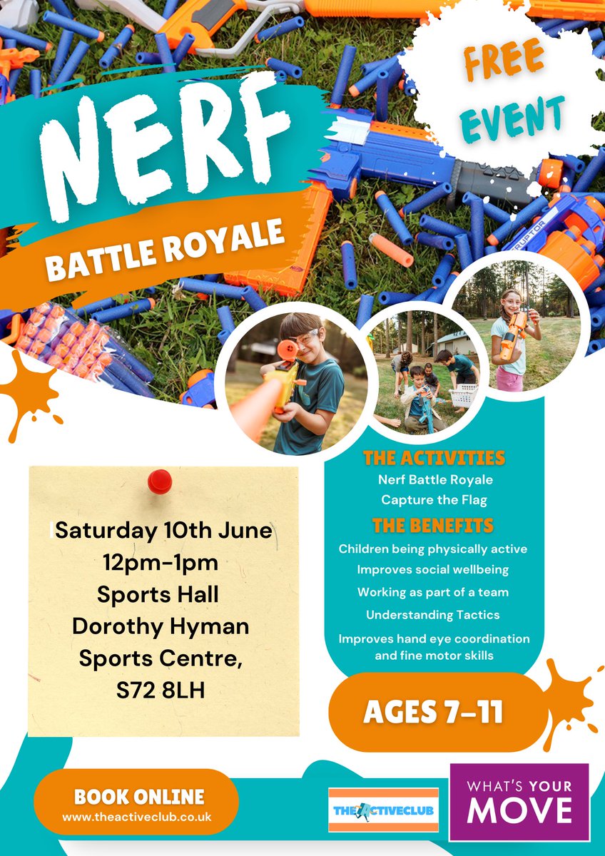 TheActiveClub (@theactiveclub1) on Twitter photo Looking forward to our NERF - BATTLE ROYALE LAUNCH EVENT ๐๐ผ
We have less than 10 spaces left so book now to avoid disappointment. ๐๐ป
theactiveclub.co.uk/book-a-session
<a href="/BarnsleyMoving/">What's Your Move Barnsley</a>
#whatsyourmove Looking forward to our NERF - BATTLE ROYALE LAUNCH EVENT ๐๐ผ
We have less than 10 spaces left so book now to avoid disappointment. ๐๐ป
theactiveclub.co.uk/book-a-session
<a href="/BarnsleyMoving/">What's Your Move Barnsley</a>
#whatsyourmove