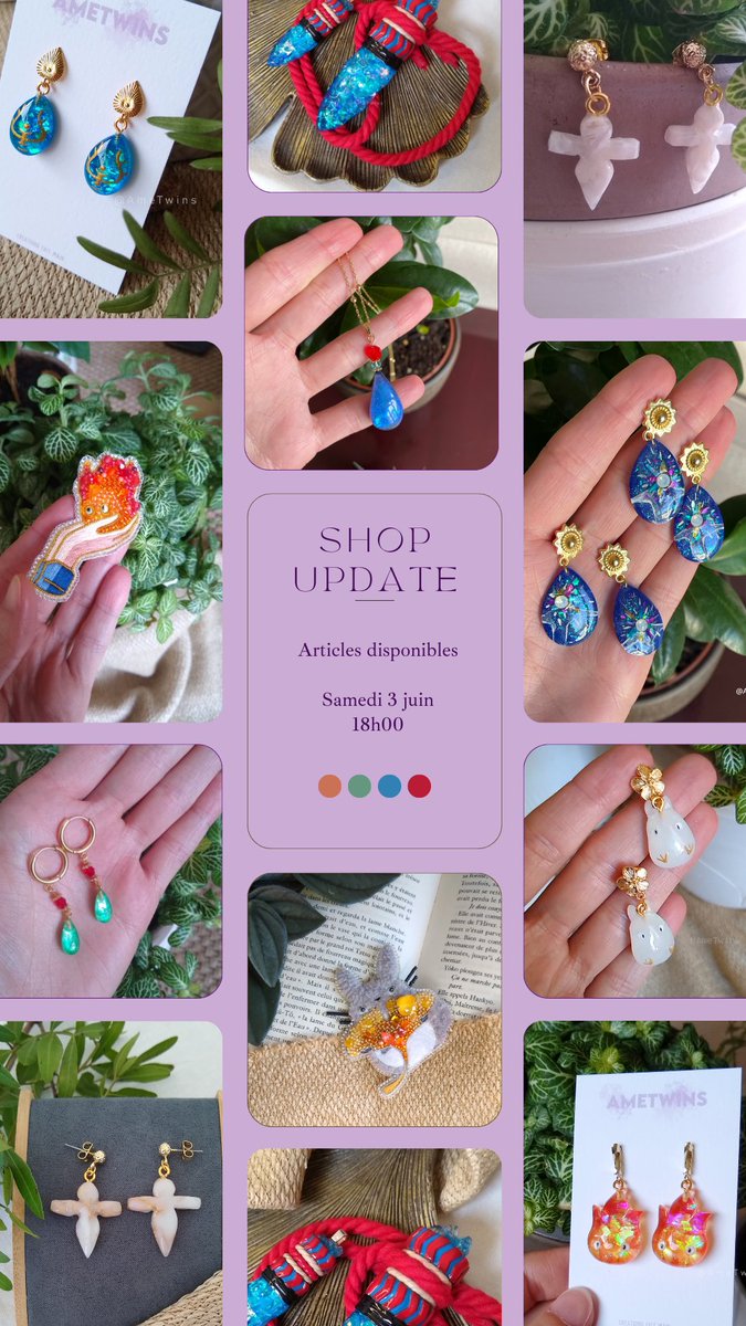 La prochaine ouverture de la boutique sera samedi à 18h! 🤗🌟