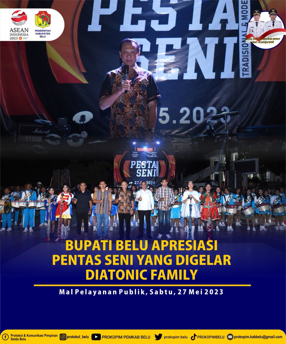 prokopimbelu's tweet photo. Bupati Belu Apresiasi Pentas Seni Yang DiGelar Diatonic Family. #bupatibelu
#wakilbupatibelu
#sekdabelu
#atambuakotaperbatasan
#pemkabbelu
#belusehatberkarakterdankompetitif
#perbatasanindonesiatimorleste
#prokopimbelu                                 #PemprovNTT https://t.co/bLAUyBEmcD