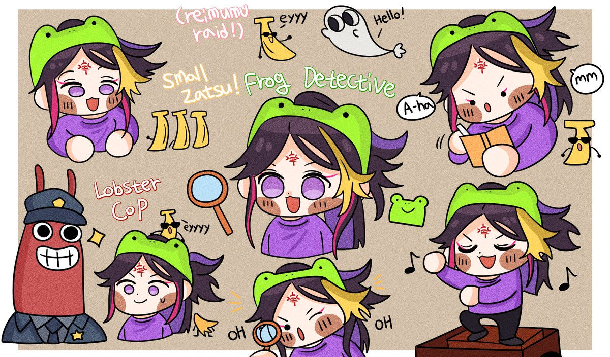 #ShuYamino #Yaminow #YaminoArt 

frog detective!!!!!!!! 🐸🐸🐸