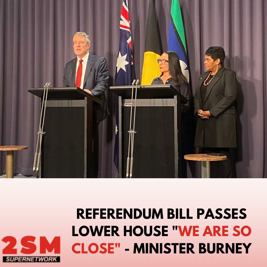 2SM1269's tweet photo. Minister for Indigenous Australians @LindaBurneyMP has described the passing of the referendum bill as being one step closer to the Voice to Parliament– and emphasised it will make a practical difference by using the wisdom and knowledge of local communities. #auspol #2SM https://t.co/oUYPdssyxF