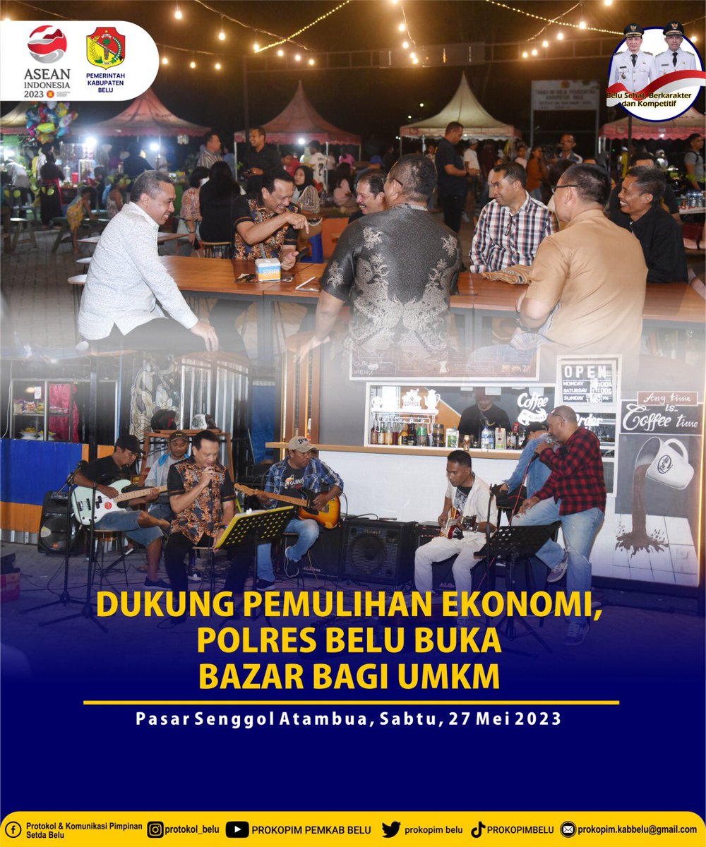 prokopimbelu's tweet photo. Dukung Pemulihan Ekonomi, Polres Belu Buka Bazar Bagi UMKM. @res_belu  #bupatibelu
#wakilbupatibelu
#sekdabelu
#atambuakotaperbatasan
#pemkabbelu
#belusehatberkarakterdankompetitif
#perbatasanindonesiatimorleste
#prokopimbelu                                 #PemprovNTT https://t.co/bafb4MMPVa