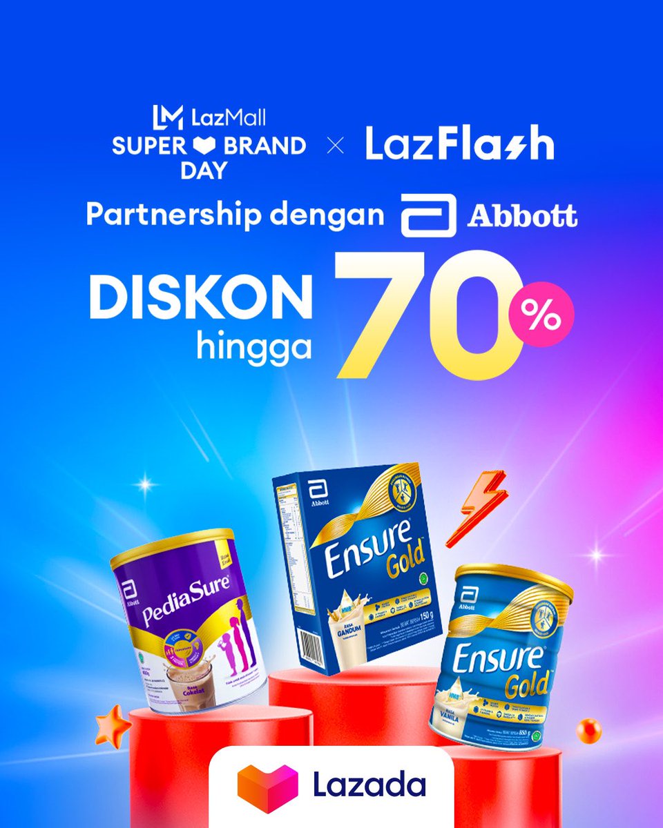 Penuhi gizi tulangmu dengan mengkonsumsi susu yang tepat 🥛Yuk, belanja susu dari Abbott di LazMall Super Brand Day x LazFlash ada  Diskon s.d 70% ✨ Tulang kuat, harga hemat 💸 Beli di sini: lzd.co/3schEUW 

#TambahKeHidupmu #LazadaID