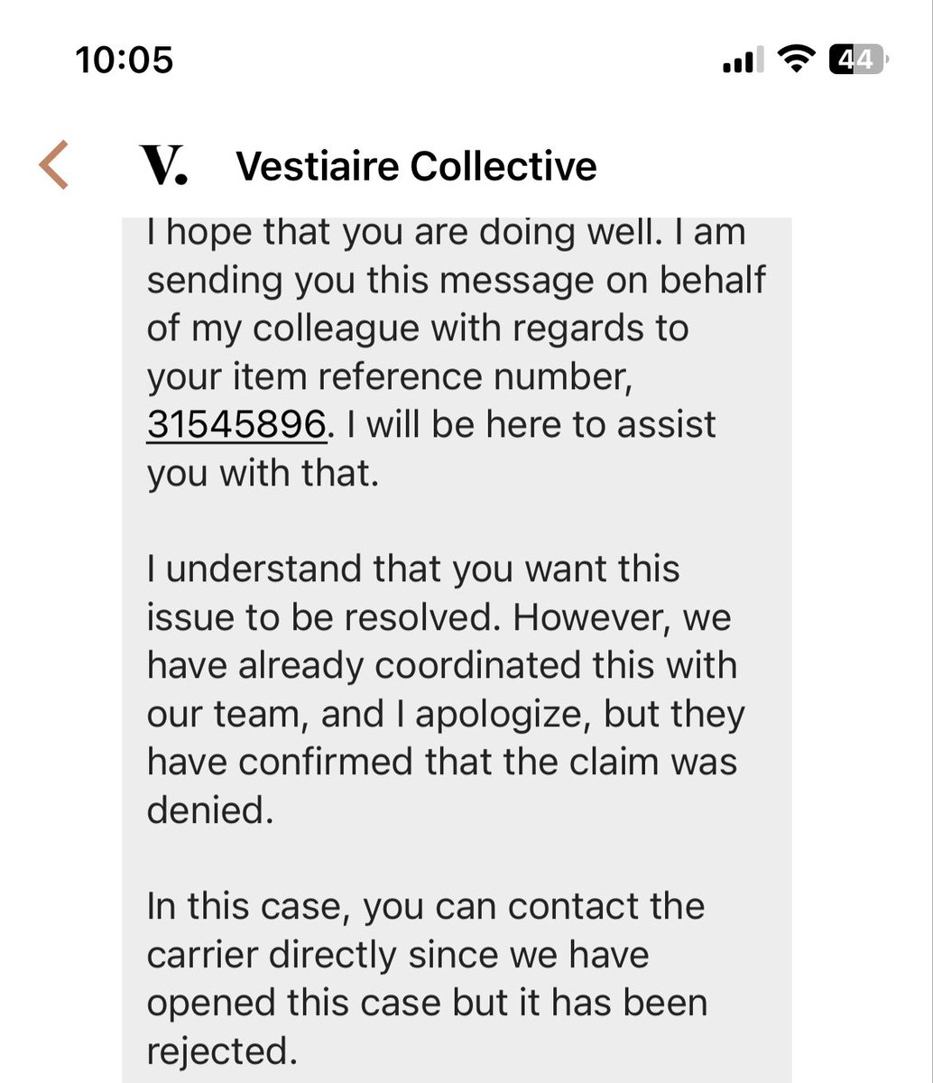 CityTeacher20's tweet photo. @vestiaireco @vestiaireco are thieves and liars! I just spoke with @FedEx and was informed that you have not filed a claim. Yet you keep telling me the claim was rejected! File the claim or whatever you must do to refund my money! #vestiarecollective #trash #DONTPATRONIZE https://t.co/RjrenR5ako