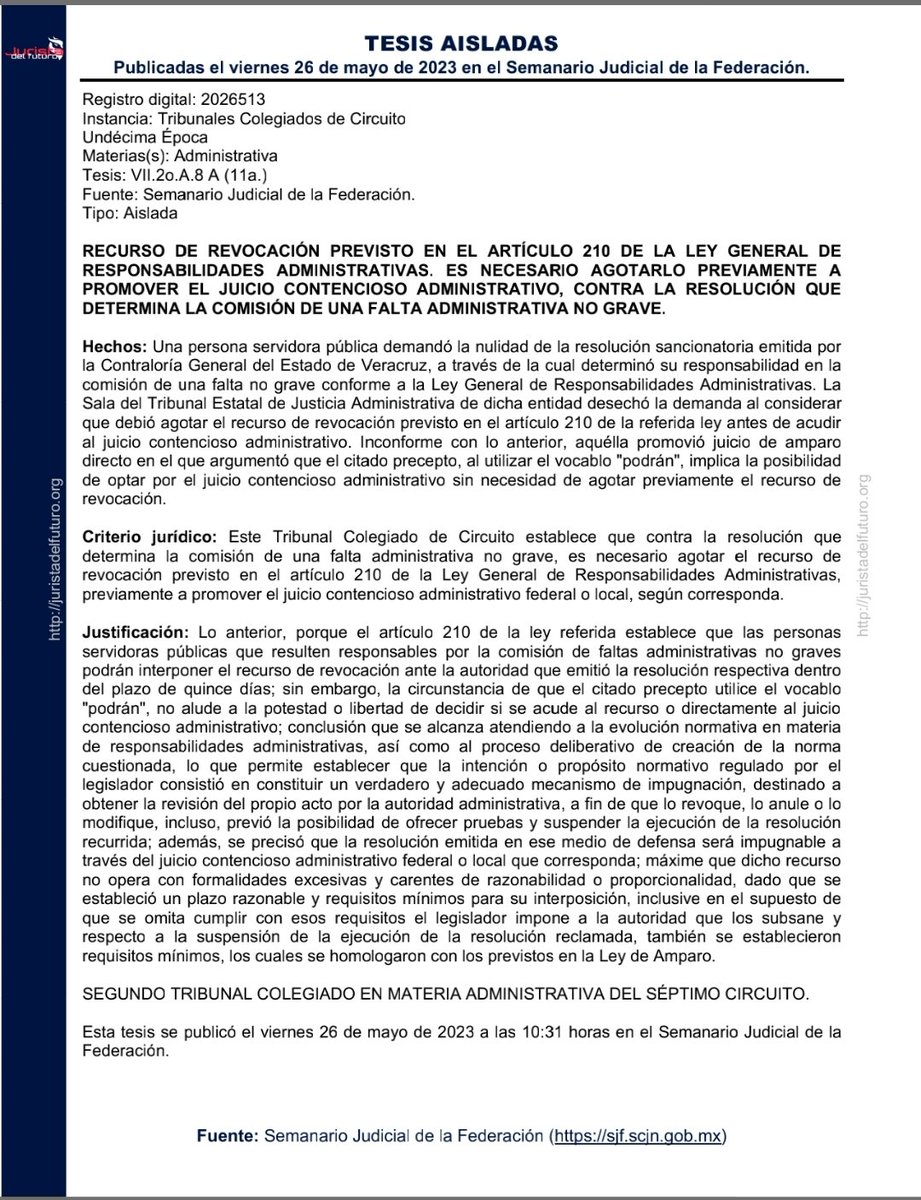 robertolp9's tweet photo. Recurso de Revocación, Ley General Responsabilidades Administrativas.

¿Se debe agotar o es optativo?

CONTRADICCIÓN DE CRITERIOS https://t.co/WSsvtzJ9fX