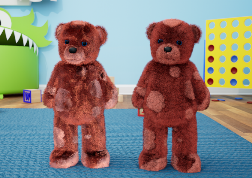 Left: Old, Right: New. Comparing the old to the new fur.2 bear down. 2 more character to go -__-
#bearfriends #teddy #bears #3dmax #unreal #unreal5 #animation3d #animations #animationseries #ferntasticanimation #interior #kidsbedroom #3dmodel #blender
#blenderart