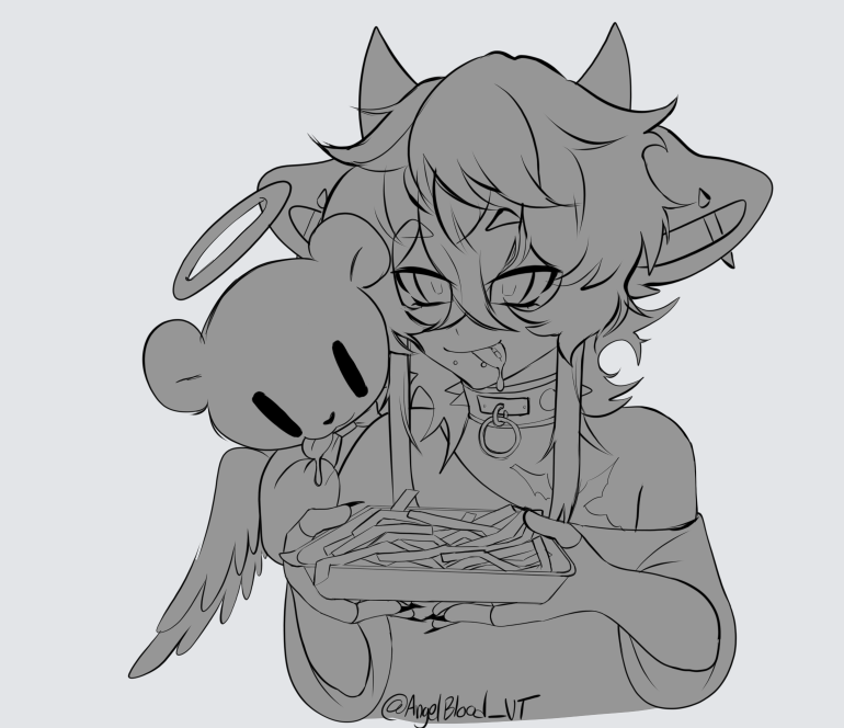 AngelBlood_VT's tweet photo. god DAMN I love wendy's spicy as fuck ghost pepper fries I would literally sell an organ for them!!!! #VTuber #AngelVT #ENVTuber https://t.co/bb5CFmggQb
