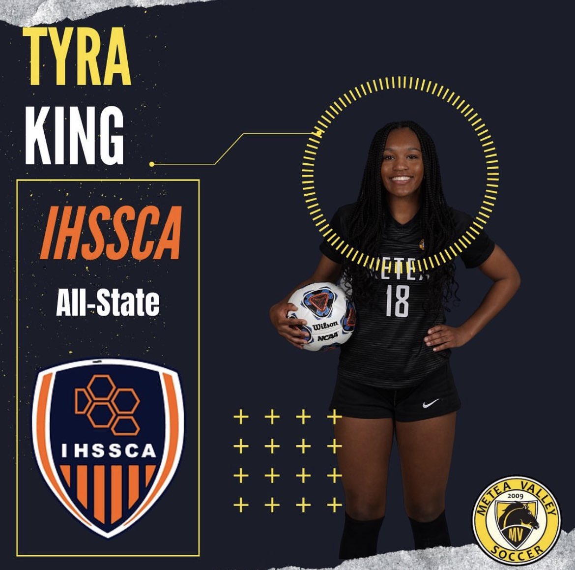 MeteaGirlsSoc's tweet photo. Player Awards from the Illinois High School Soccer Coaches Association (IHSSCA)

All-Sectional ⚽️
Lucy Burk
Alyssa Gluting

All-State 🏆
Tyra King
Jordan Lange

@MeteaAthletics @MeteaBoosters https://t.co/SAC6QoPmj2