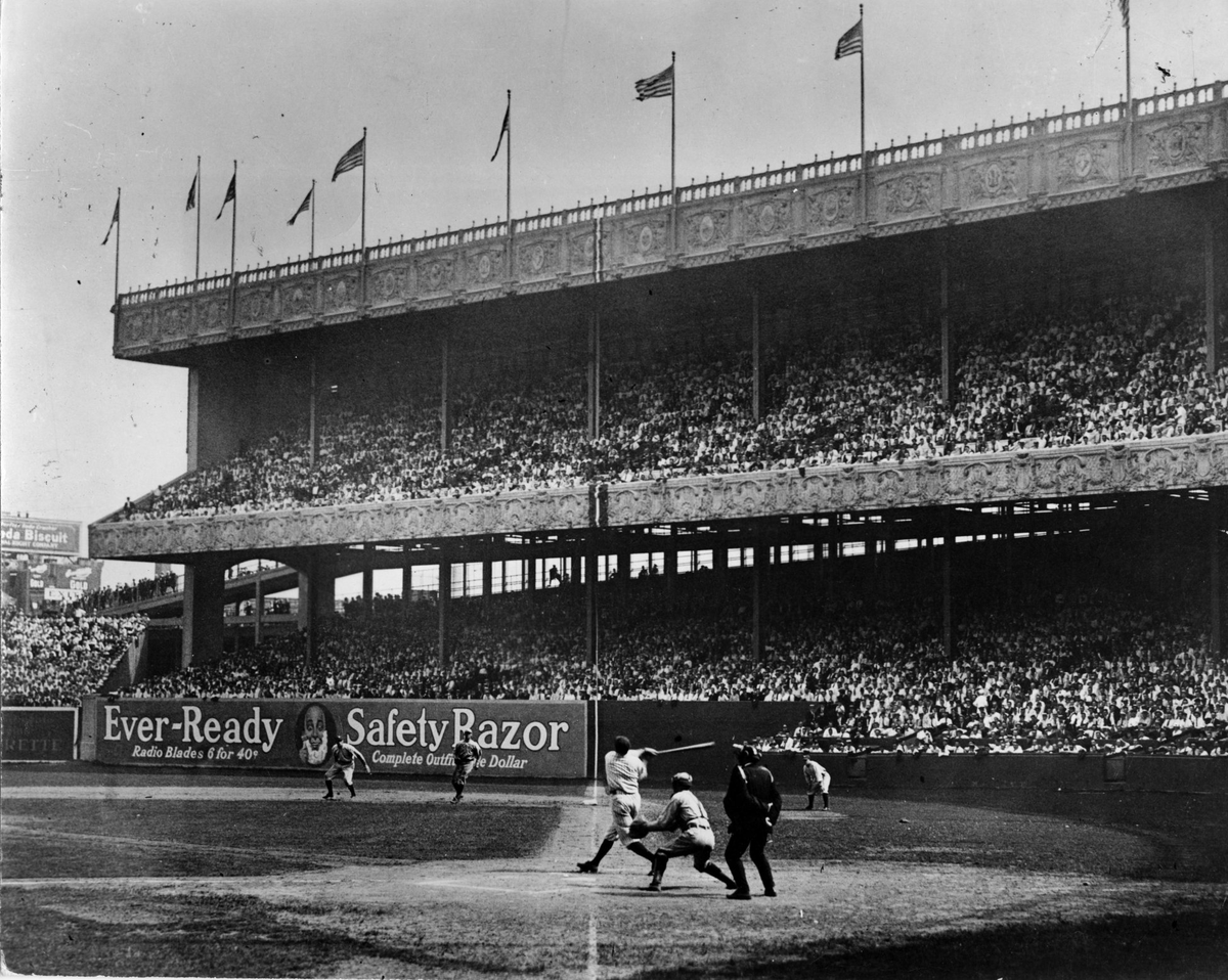 <a href="/Jimfrombaseball/">Jim Koenigsberger</a> One of Ruth’s blasts at Polo Grounds. He hit one over the roof that left stadium at fourth flag from foul line.