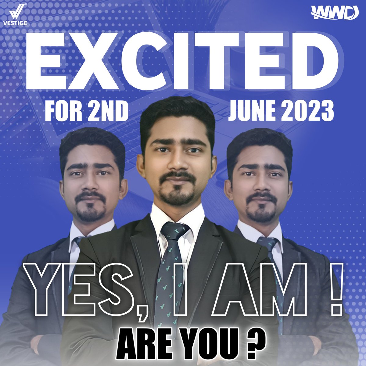 @vestigemkt @VestigeDeepakS
@KbsVestige
@Vestigeyouth 

Type YES in the comment if you are also eagerly waiting for the 2nd June! 😁

#futurehealthy
#vestige19years #vestigeera
#2ndJune #sandeepkumar
#vestigesandeepkumar #vestige #vestigemarketingpvtltd
#thankfulgratefulblessed