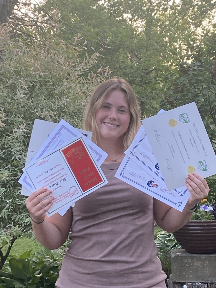 HS Sports  Awards tonight.
Proud to have earned:
*1st Team, CV Conference 
*1st Team, All-Cuyahoga County
*All-County Academic Award
*Scholar Athlete Award, Ohio HS Fastpitch Coaches Assoc 
*Honorable Mention, NEO Fastpitch Softball Coaches’ Assoc.
*All Star Team, Ohio Varsity