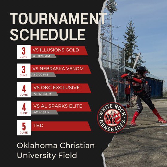 EmmaWa1ker's tweet photo. My tournament schedule for Oklahoma!! Can’t wait!! ❤️🥎 https://t.co/lVOAZAMsI1