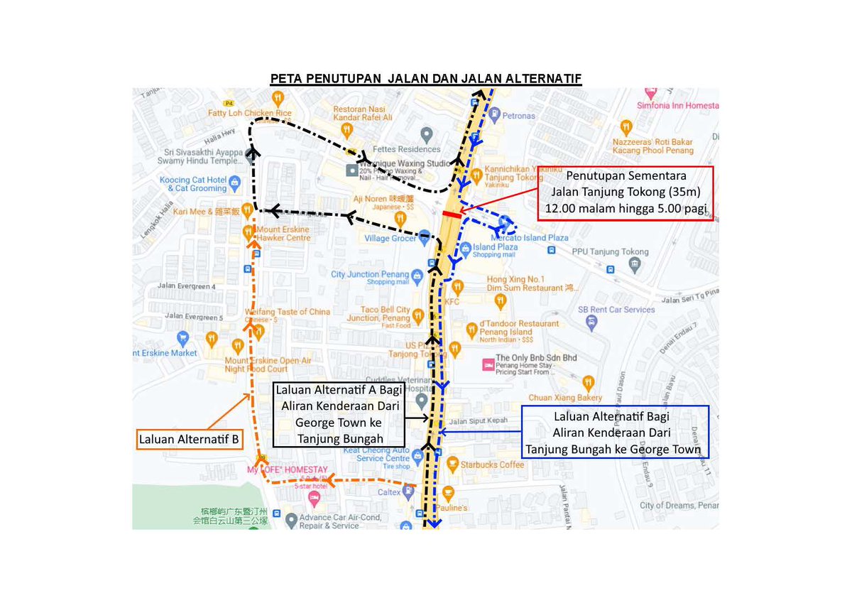 JKRPulauPinang's tweet photo. 🚧NOTIS PEMBERITAHUAN🚧

Dimaklumkan bahawa jalan sedia ada di Jalan Tanjung Tokong (FT006) akan ditutup sementara sepenuhnya seperti berikut :

🗓️ 07-10 Jun 2023 (Rabu - Sabtu)
⏱️ 12.00 pagi - 5.00 pagi

🚗 Hati² memandu
📒 Rancang perjalanan anda
👷 Patuhi arahan pihak berwajib https://t.co/jDGnsGgqiv