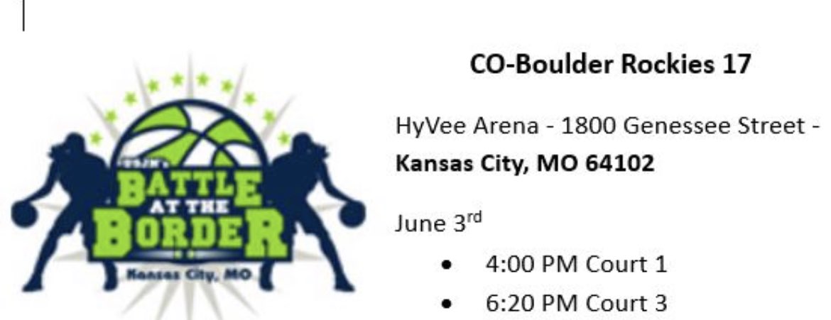 Schedule for the weekend