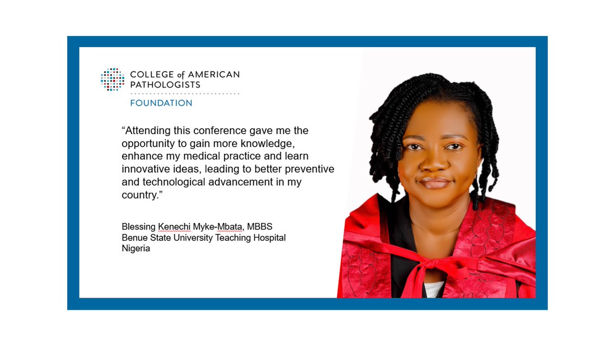 Funding for #CAP23 virtual meeting registration for international pathologists practicing in medically under-resourced areas.
Apply Today for the Global Pathology Education Award (Deadline June 15, 2023).

foundation.cap.org/what-we-fund/g….