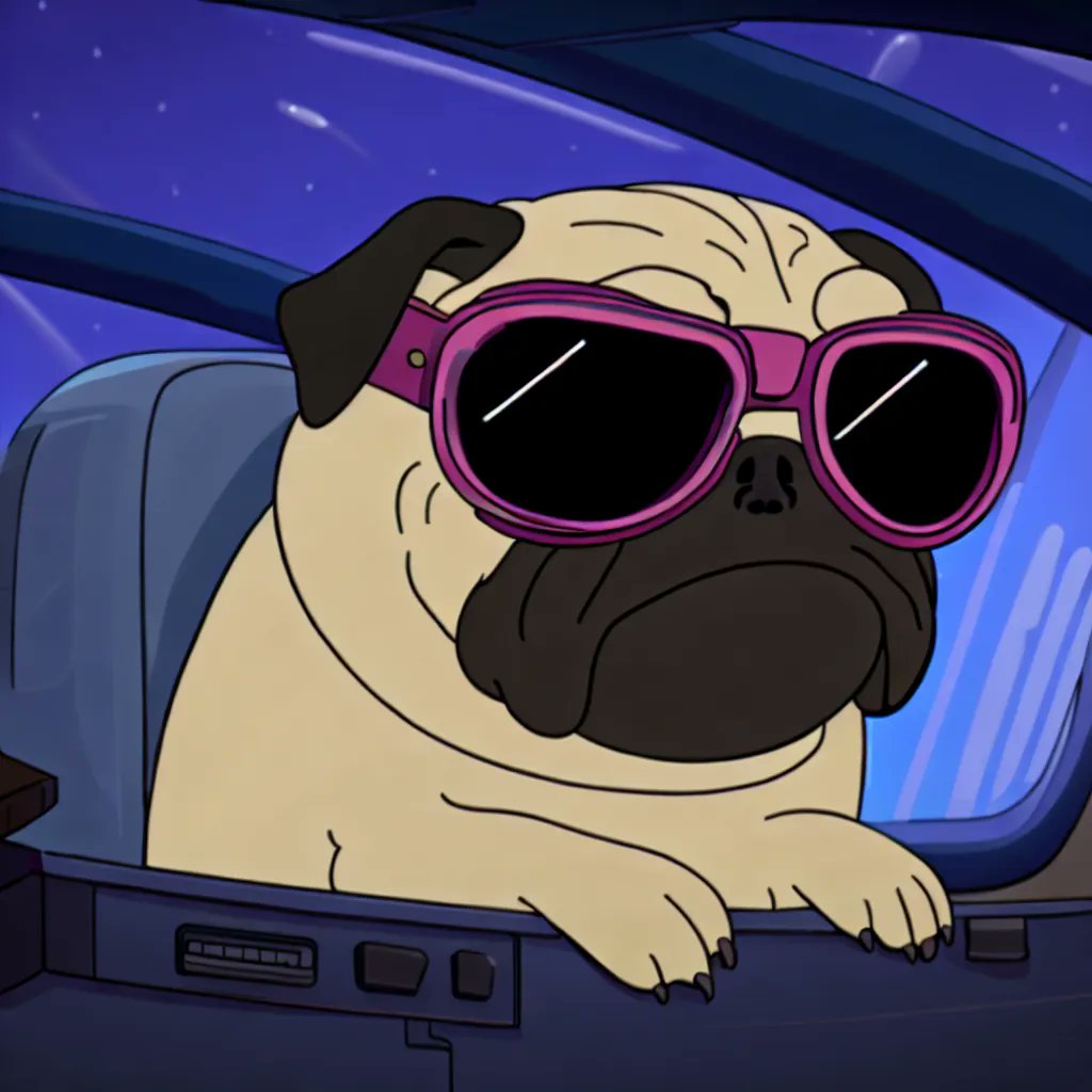 barkinspace's tweet photo. Drifting off to sleep. Praying for a quieter spaceship tomorrow. #SpaceDogDreams #nfts #polygonnft #cryptoart https://t.co/fA3Zkfa40I