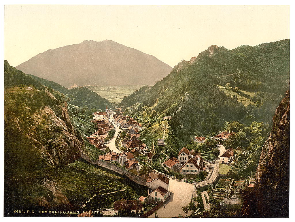 Semmering Railway, Schottwien, Styria, Austro-Hungary, between ca. 1890 and ca. 1900.