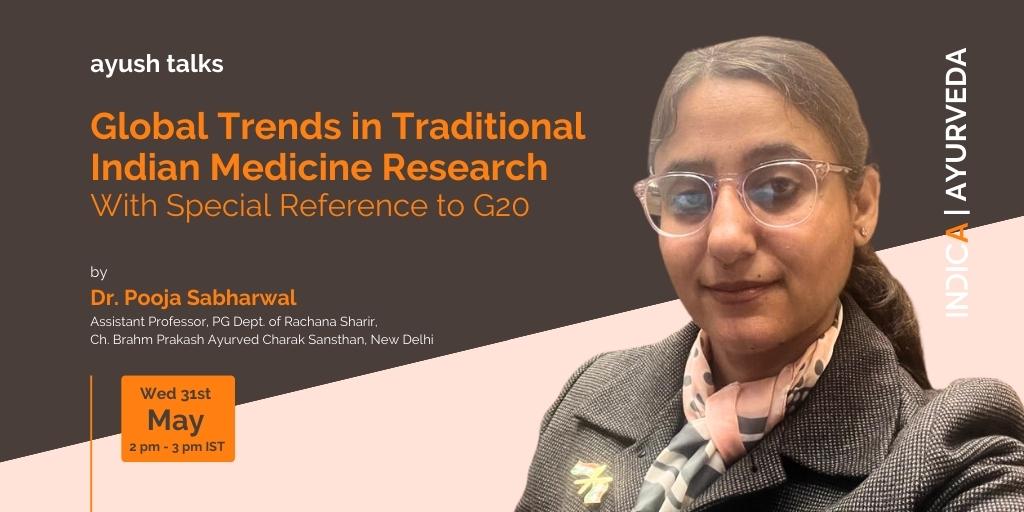 IndicaOrg's tweet photo. #AyushTalks | Global Trends in Traditional Indian Medicine Research – With Special Reference to G20

Health can be achieved by an integrated approach by adopting an #Ayurvedic lifestyle

Join us Today at 2.00 PM IST for this talk

Register: https://t.co/1c4jVaNSxZ https://t.co/7t3cGEpA66