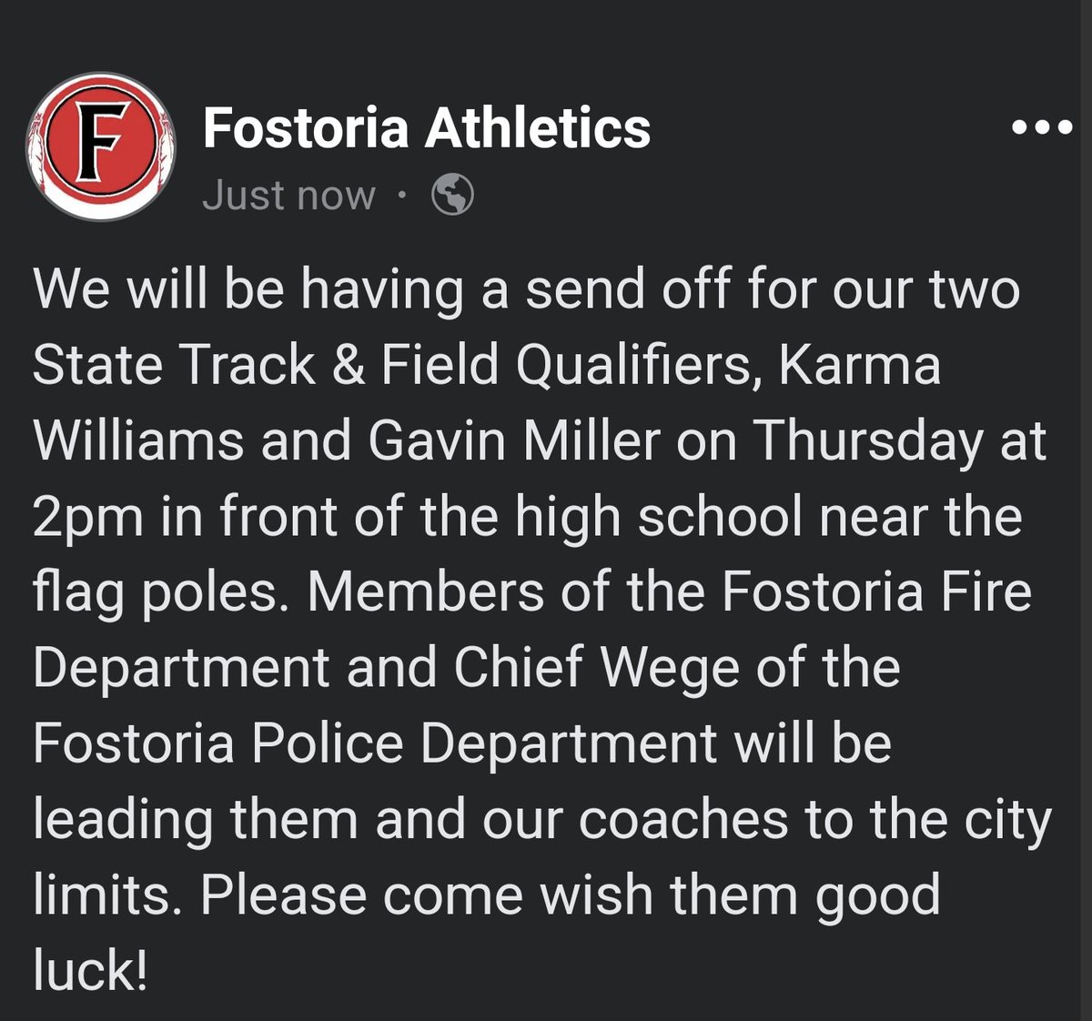 Fostoria Athletics (@RedmenRundown) on Twitter photo 2023-05-31 03:16:45