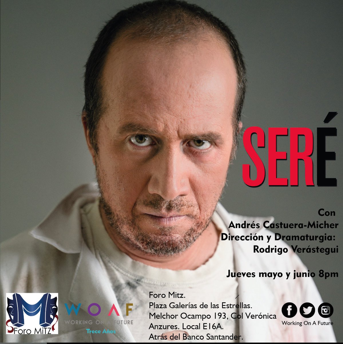 Te invitamos a ver una historia intensa qué te dejara helado.
PASES DOBLES para #Seré🔥 este jueves 8pm en #ForoMitz dentro de #PlazaGaleriasdelasEstrellas
1) Da RT
2) Manda un twit con tu nombre
3) Te esperamos en el 🎭