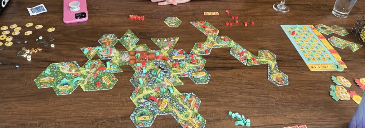 TGalanodel's tweet photo. Really excited for the Hamlet: By The Lake Kickstarter! The base game is a blast, my wife and I play it all the time.
Here are two recent games - we even took Hamlet on vacation with us. Cheers to #hamletweek, @mighty_boards! https://t.co/XossqxNHUS