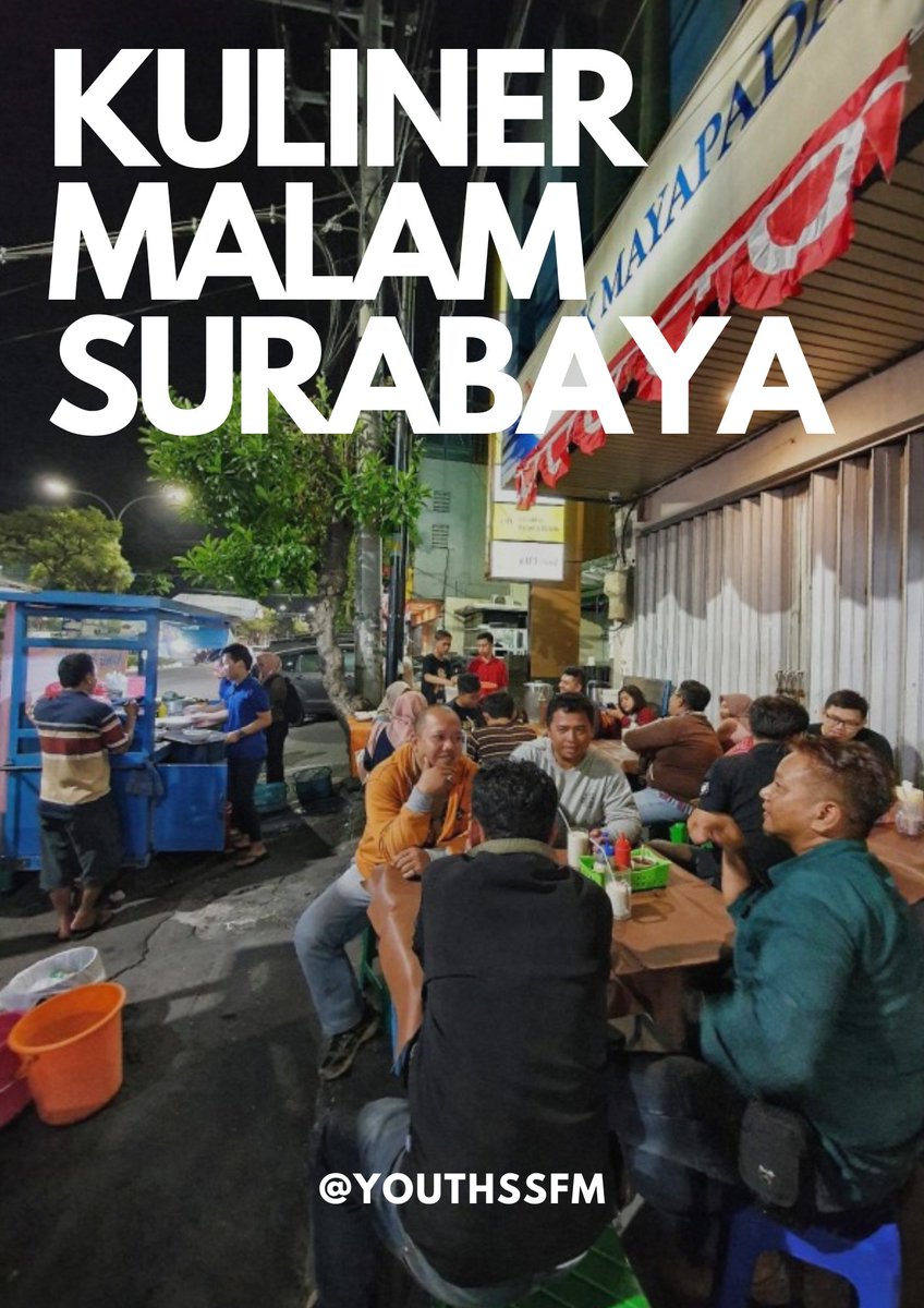 Youthssfm's tweet photo. Surabaya adalah kota 24 jam. Makanya ada kuliner yang juga buka sampai malam bahkan dini hari. Pasti pernah lihat kuliner rame banget tengah malem, kan? Atau jangan-jangan, sudah punya favorit?

Kalau belum, kami kasi rekomendasi. https://t.co/lPX74bSFpZ