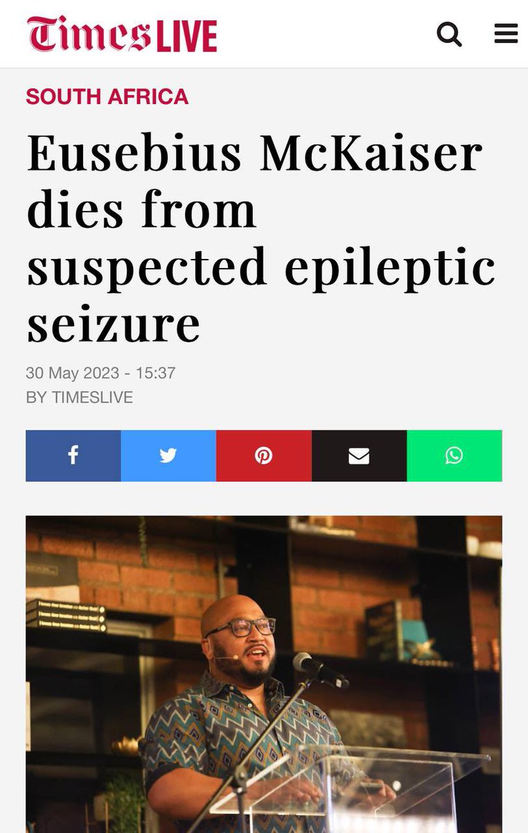 Eusebius McKaiser 💉🪦
#FullyVaccinated #DiedSuddenly
(May 2023) 🇿🇦 South Africa 

“Celebrated analyst, broadcaster and author Eusebius McKaiser has died after suffering a suspected epileptic seizure, his manager Jackie Strydom told TimesLIVE on Tuesday.

CovidBC.me