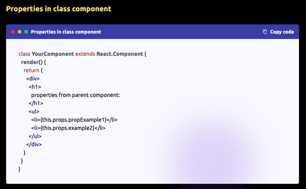 DevCheatsheets's tweet image. Properties in class component.

Follow Web Dev cheatsheets @ developercheatsheets.com

#webdevelopment #developer #cheatsheets #javascript #reactjs #react #frontenddeveloper