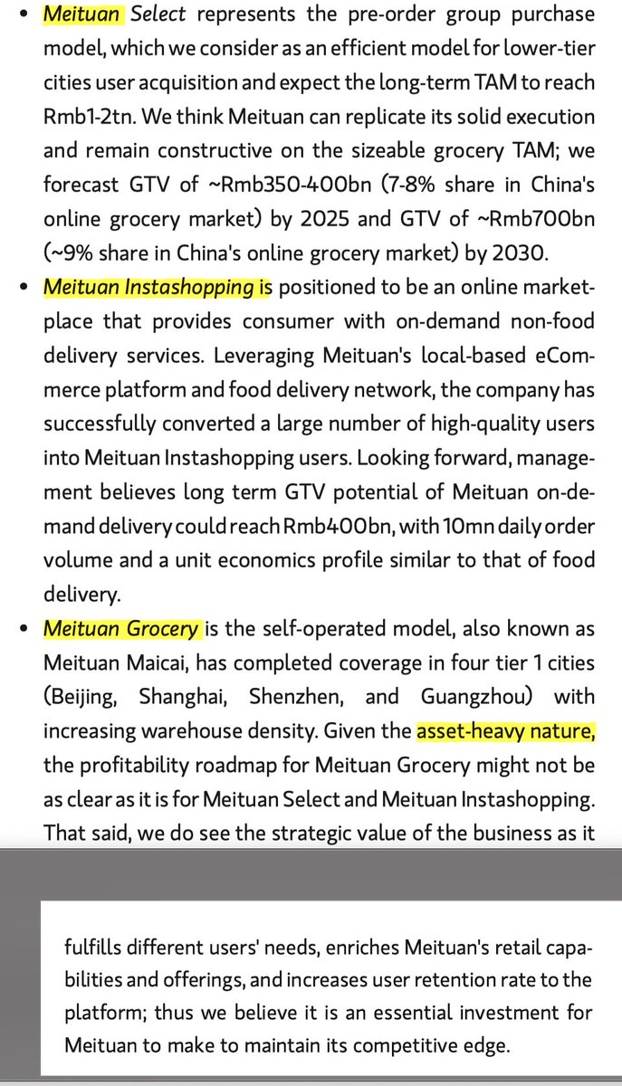 What are additional business models that are synergistic to food-delivery business model? Case Study of Meituan (The largest Chinese food delivery platform 70% market share): Meituan Select, Meituan Instashopping, Meituan Grocery