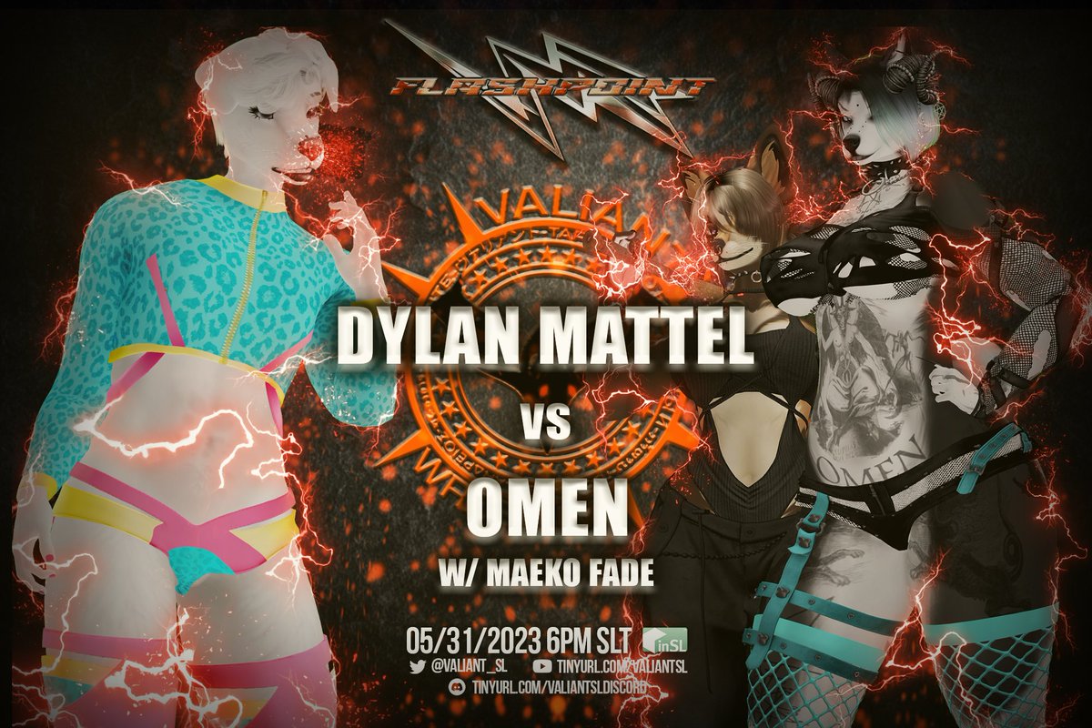 Valiant_SL's tweet photo. Hello hello #ValiantArmy, welcome to Wednesday and fight night! We have a hell of a show for you!
Our first match is our newly returned @DylanMattelx going up against Omen (@BorealisCeleste)!
Our show starts tonight at 6 PM SLT! https://t.co/JJLxXAqzkU