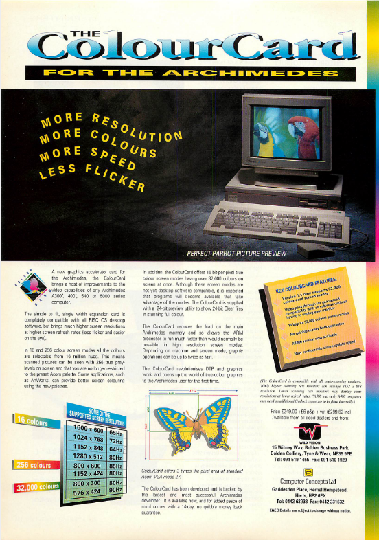 OldTechAdverts's tweet photo. From Acorn User Mar 1993 Issue.Graphic card with quite a few resolution and colour depth.
https://t.co/Kt40gh1DRN
#bbcacorn #electronics #retrocommputing https://t.co/zoPbsDuAPC