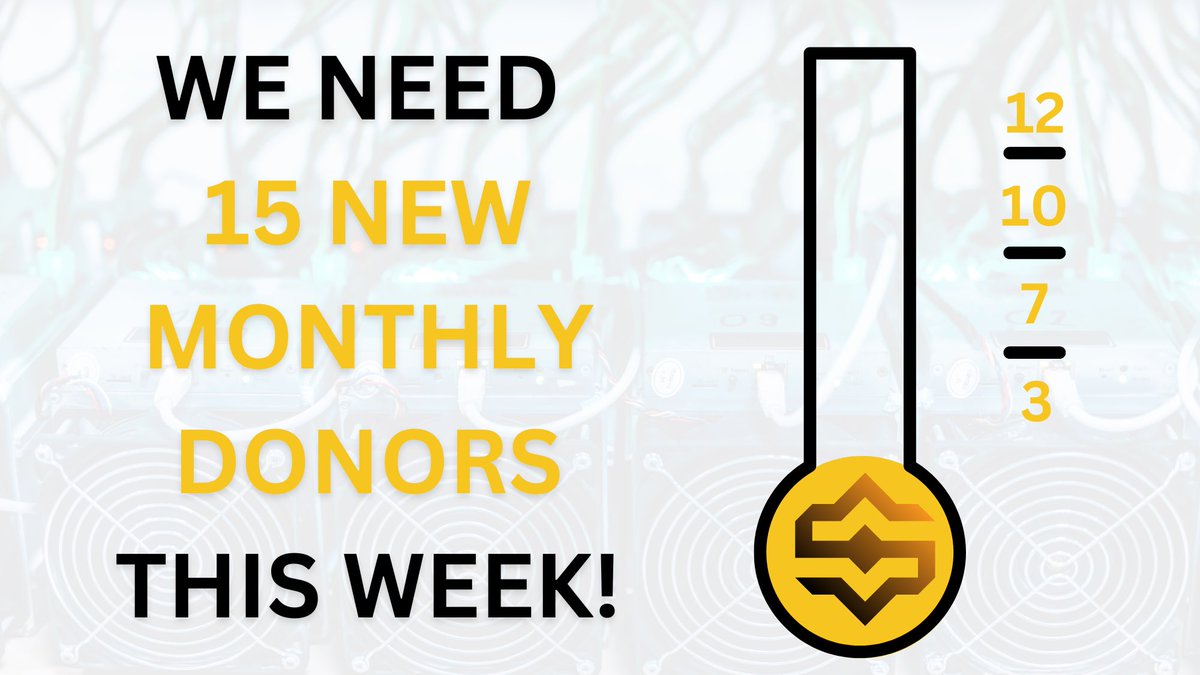 Dennis_Porter_'s tweet photo. Killing the anti-Bitcoin mining bill in Texas was a big win for us at  @SatoshiActFund. 

In order to continue winning we need your support. 

We set a goal to add 15 new monthly donors in the next 7 days. 

Will you join the SAF team?

DONATE: https://t.co/kKejv73RA3 https://t.co/Fwtg3Xtu0L