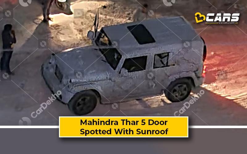 v3cars's tweet image. A new set of spy shots of the upcoming #Mahindra Thar 5 door reveal the presence of a single pane sunroof. Know more:

v3cars.com/news/mahindra-…

#MahindraThar5Door #Thar5Door #5DoorThar #Sunroof #features #launch #mahindracars #V3Cars