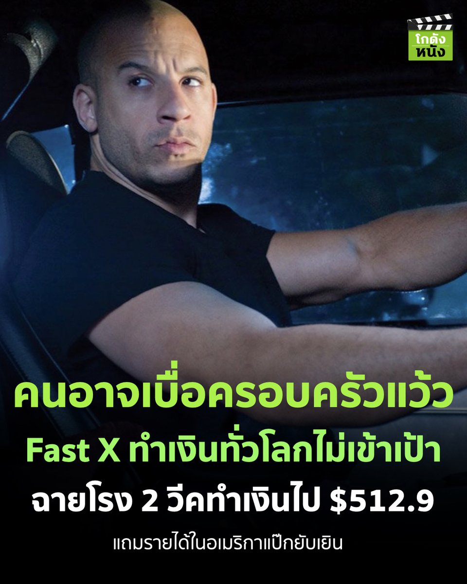 #โกดังข่าวหนัง คนอาจเบื่อครอบครัวแว้ว Fast X ทำเงินทั่วโลกไม่เข้าเป้า ฉายโรง 2 วีคทำเงินไป $512.9 แถมรายได้ในอเมริกาแป๊กยับเยิน
.
#โกดังหนัง #Fastx #Fastandfurious #Vindiesel #Uipthailand #Fastsaga #Fastfamily