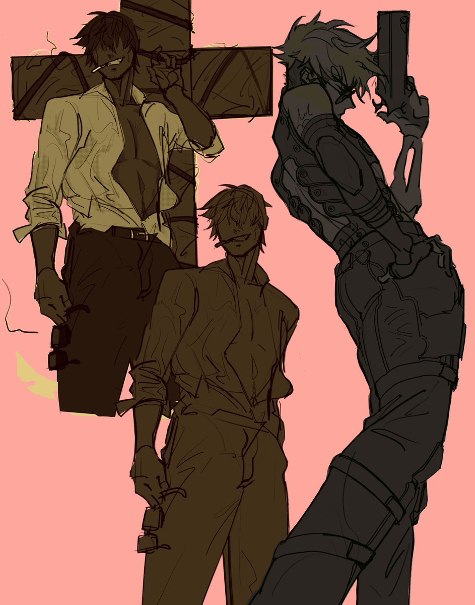 Some #TRIGUN sketches that I’m desperately trying not to turn into wips