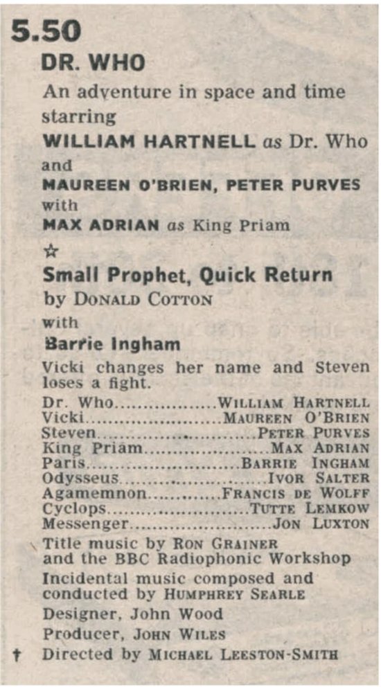 Doctors_Beard's tweet image. Vicki changes her name and Steven loses a fight in "Small Prophet, Quick Return".
#smallprophet #quickreturn #vickichangesname #stevenlosesfight