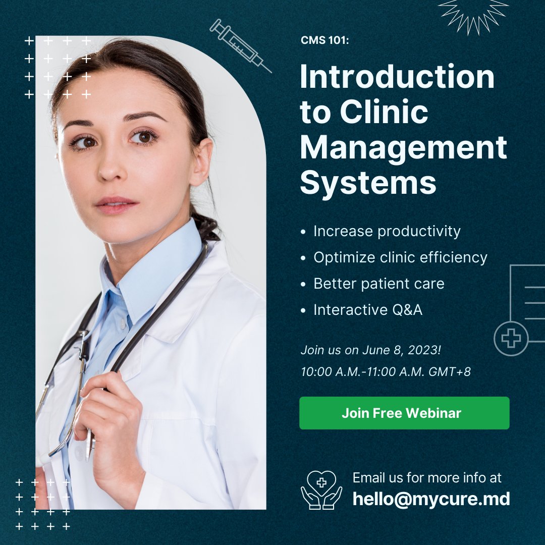 mycuremd's tweet photo. 🌟 1 week left! Join us on June 8th, 10:00 AM GMT+8 for CMS 101: An Introduction to Clinic Management Systems. Discover how it transforms healthcare operations. Don't miss this game-changing event! 💻💙 #CMS101 #ClinicManagement #SaveTheDate

Register now: https://t.co/vvy9jY1ryP https://t.co/hU3ZBHWr3j