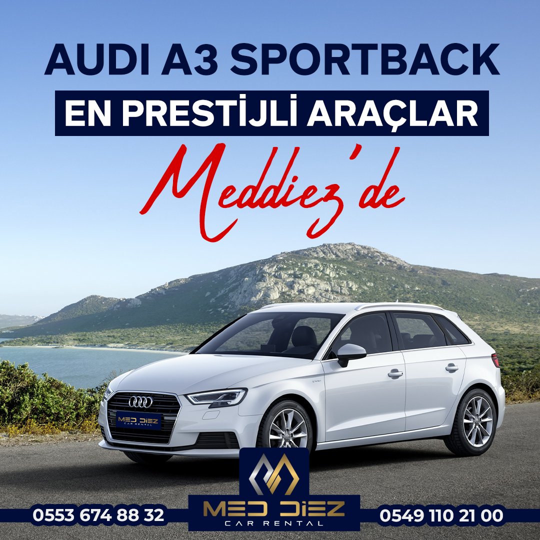 Audı A3 Sportback En Prestijli Araçlar Meddiez'de #araçkiralama #diyarbakıraraçkiralama #airportrentacar #airportrentalcar #diyarbakırrentalcar #diyarbakırrentacar #rentacar #rentalcar #otokiralama #diyarbakırotokiralama #audia4 #audikiralama #kiralıkaudi #peugeot301 #renaultclio