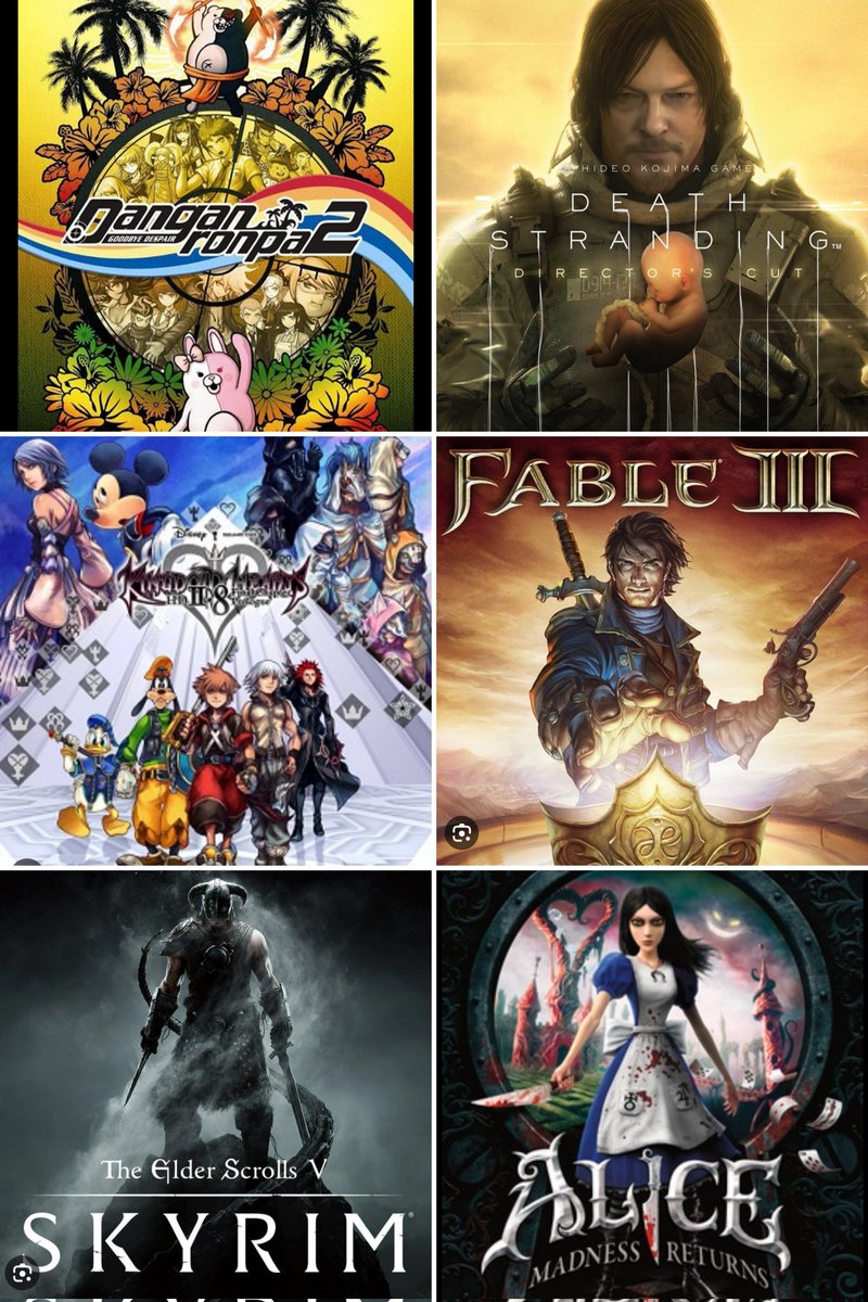SarahSerenity17's tweet photo. 6 games, 6 mutuals
-Danganronpa 2
-Death Stranding
-Kingdom Hearts 2.8
-Fable 3
-Skyrim
-@americanmcgee Alice Madness Returns
#gamer #danganronpa #DeathStranding #KingdomHeartsDreamDrop #Fable #Skyrim #americanmcgee #AliceMadnessReturns #wewantalice #aliceasylum #NormanReedus https://t.co/f0UfRdoJH2