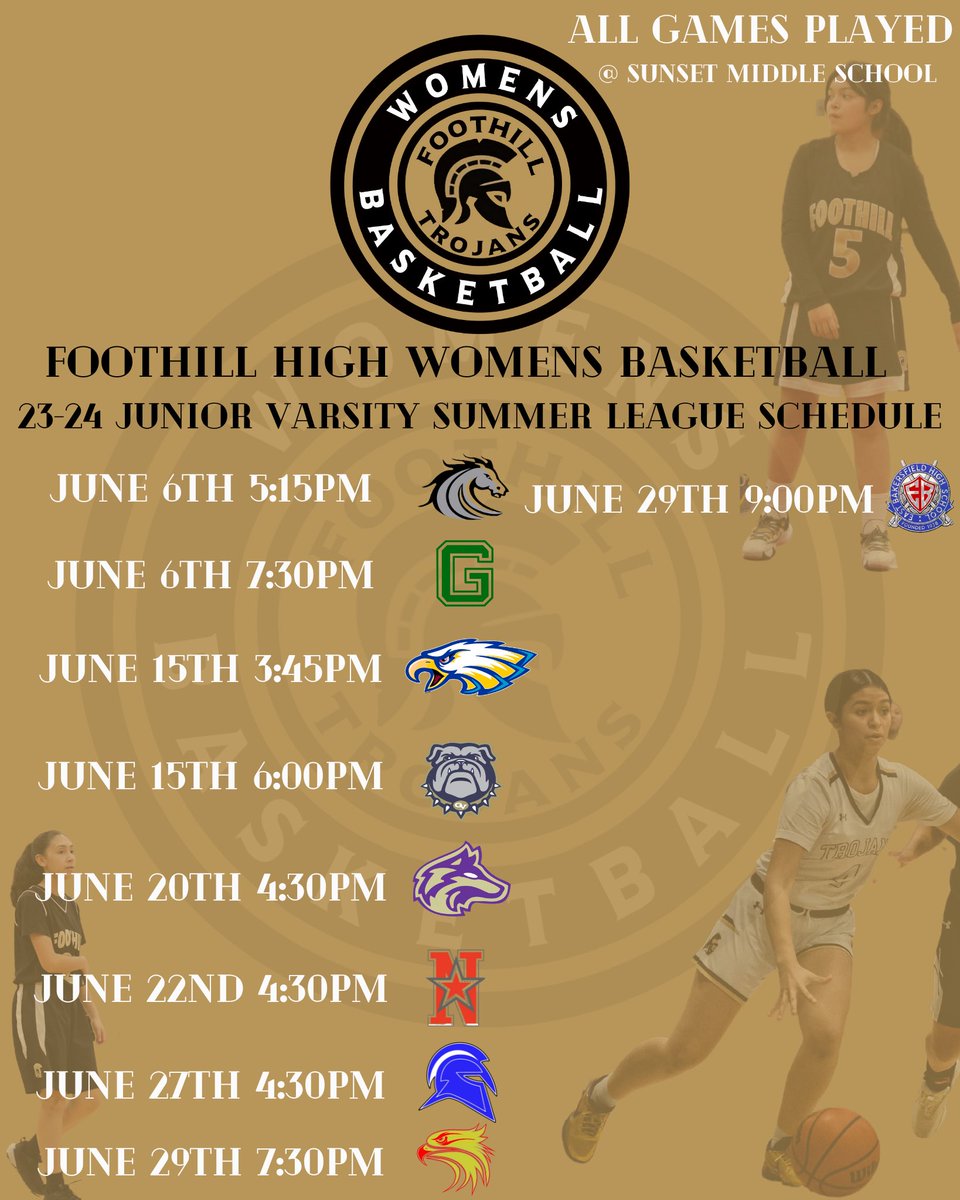 FHSWBB's tweet photo. Here's our summer league schedule for our JV and Varsity squads! 
#WeAreTrojans https://t.co/kEuJ0XM1Uh
