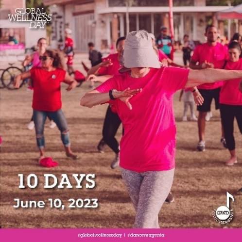 Only 10 days left until Global Wellness Day!
Save the date - Saturday, June 10, 2023.

#globalwellnessday #dancemagenta #gwd2023 #wellness #dance #isayyes #savethedate #countdown #10days