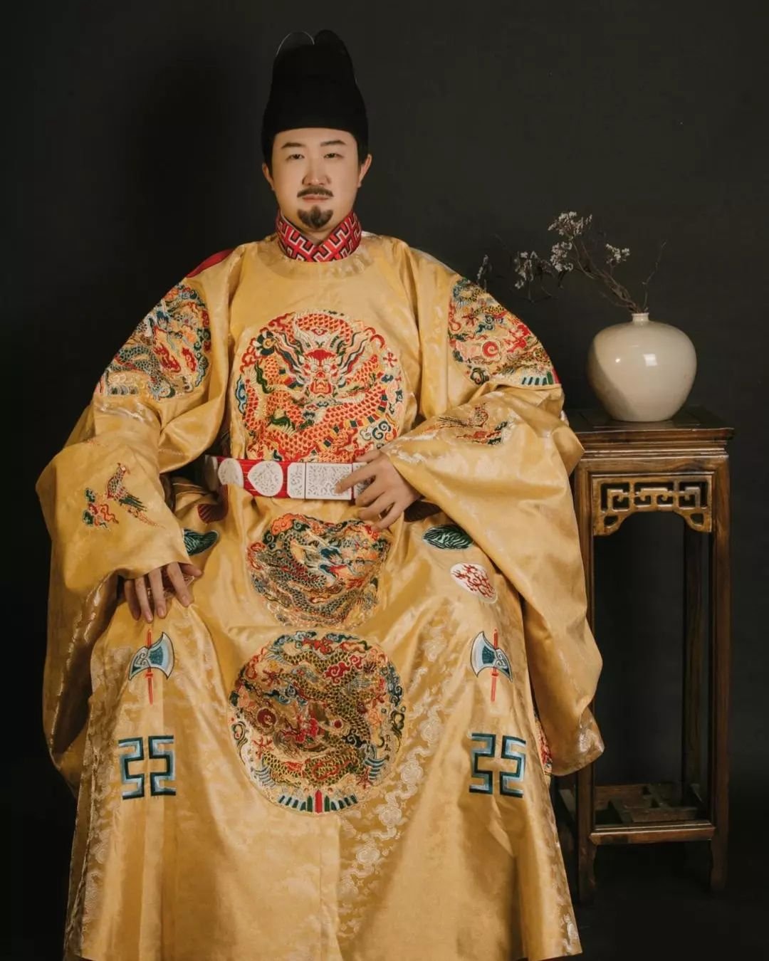 控弦司織錦十二團龍十二章袞服明代龍袍國風漢服定製商品-Taobao