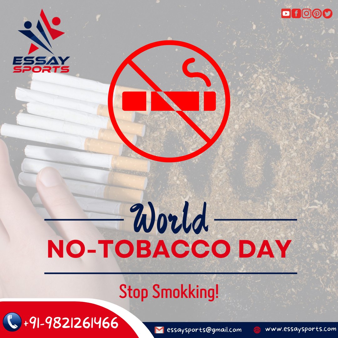 Breathe Free, Live Healthy: Join us in Observing No Tobacco Day and Say No to Smoking! 🚭💚
#EssaySports #schooluniforms #UniformManufacturer #NoTobaccoDay #QuitSmoking #TobaccoFree #SmokeFree #HealthyLungs
#TobaccoControl #KickTheHabit #ChooseLife #BreatheFree #SayNoToSmoking