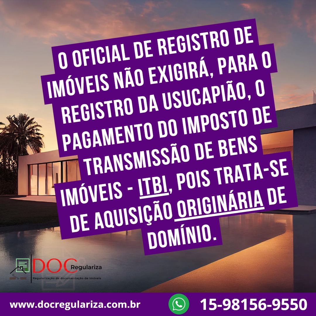docregulariza's tweet image. 👉🏻 Para o ato do registro, seja judicial ou extrajudicial, é indevido o pagamento do imposto de transmissão de bens imóveis.

Entre em contato para tirar suas dúvidas.

Linktr.ee/docregulariza