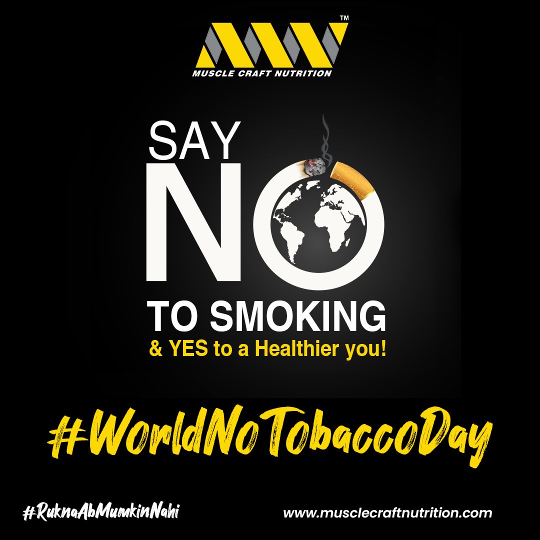 MuscleCraftN's tweet photo. Today is World No-Tobacco Day, a reminder to say no to smoking and yes to a healthier lifestyle. Quitting smoking may be tough, but it's worth it for your health and those around you. Let's pledge to stay smoke-free and support those on their journey to quitting. #NoTobaccoDay https://t.co/GqpPPgQ6t1