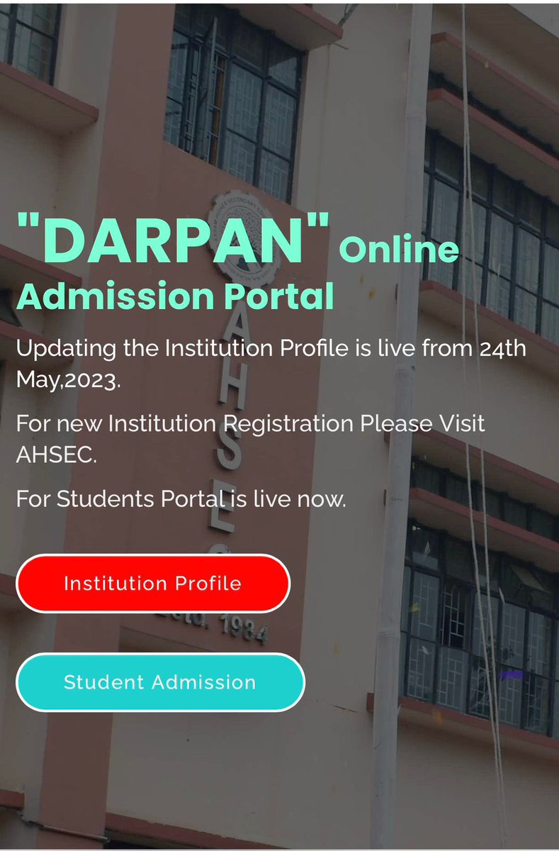 ranojpeguassam's tweet photo. Students seeking admission into the 1st year of Higher Secondary (HS) courses must apply to respective colleges &amp; institutions through the DARPAN portal. 

Visit: https://t.co/xXbda6iMnM https://t.co/X7e2oodjmH